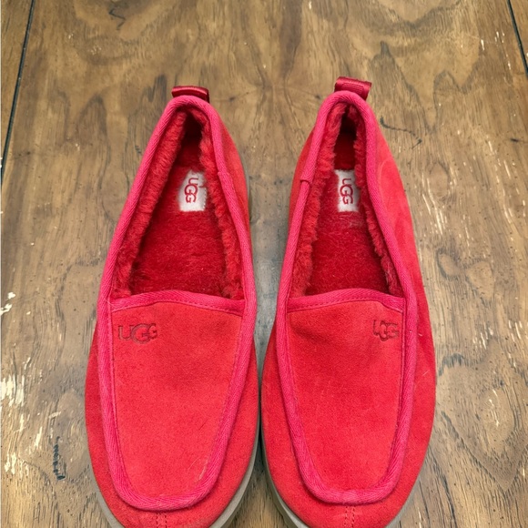 UGG Red Suede Slip-On Shoes - Picture 1 of 5